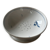 Fruit strainer in earthenware, Pornic, lily flower design.