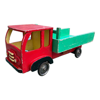 Large Dump Truck in Wood Art Populaire