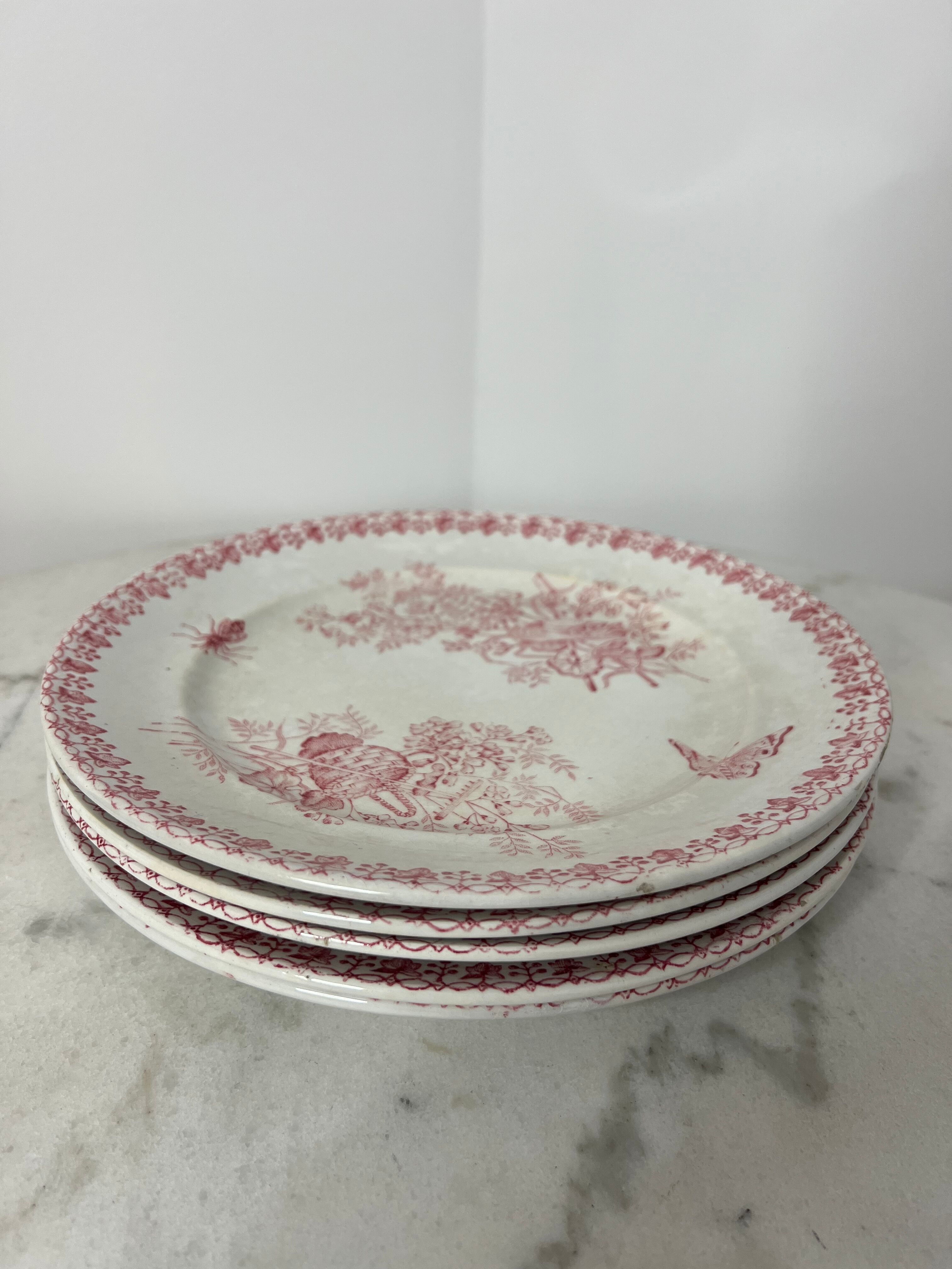 Set of 5 flat plates Terre de Fer Onnaing Moisson