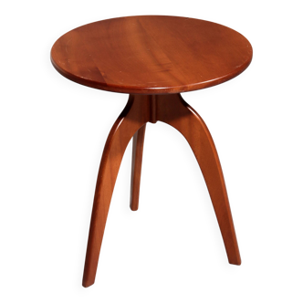 Table d'appoint ronde en noyer de fabrication italienne des années 60