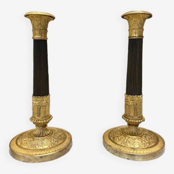 Pair of bronze torches 19th century