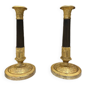 Pair of bronze torches 19th century