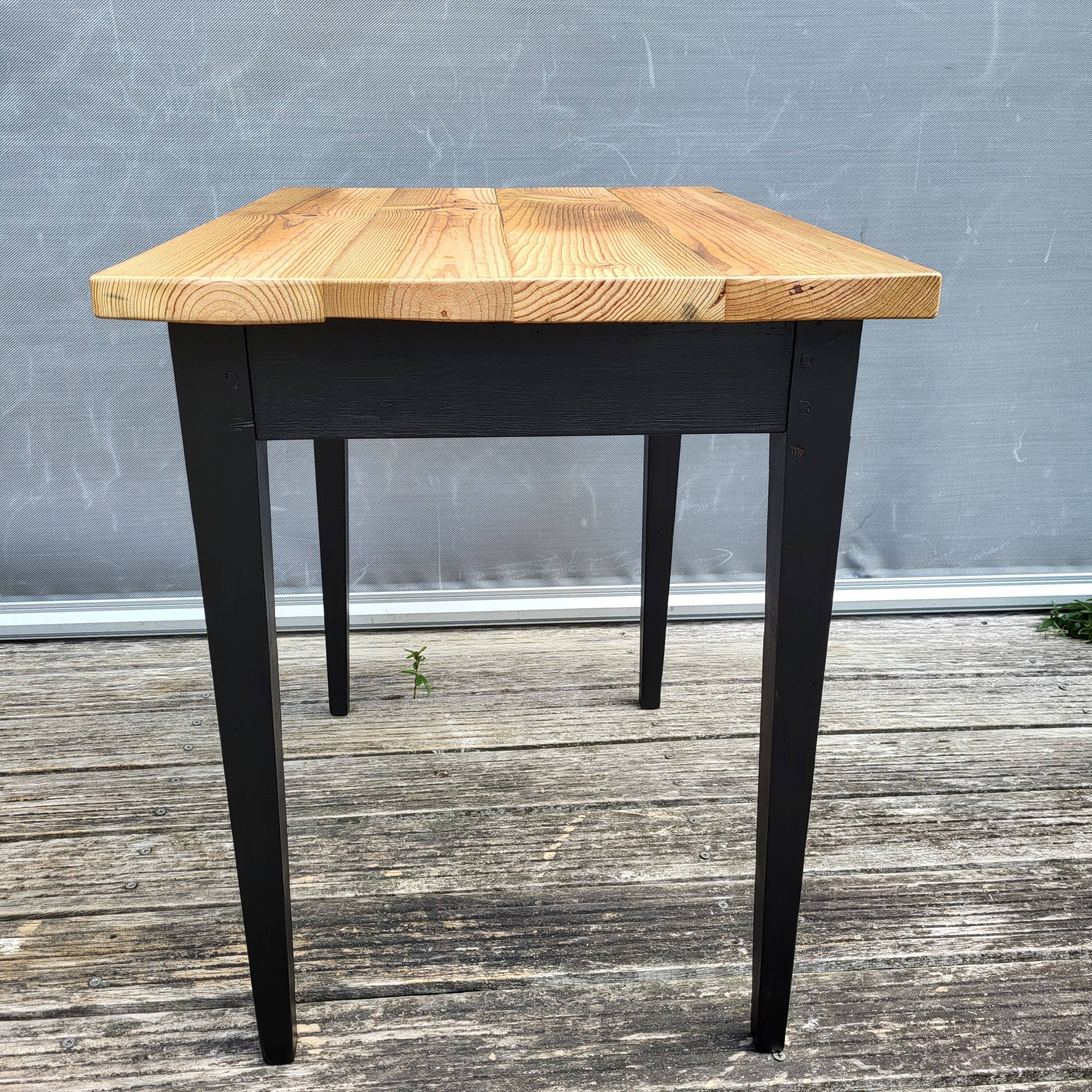 Petit bureau table d'appoint bicolore miel et noir