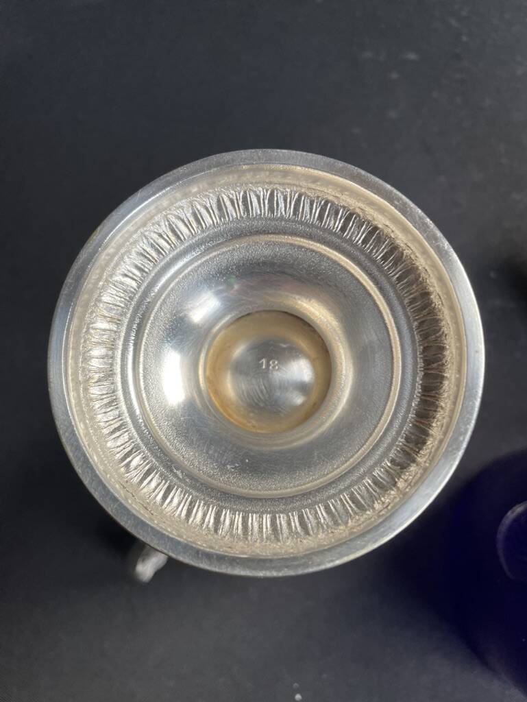 Drageoir, jam maker – Silver metal and blue crystal