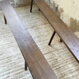 Paire de bancs de ferme en chêne massif 3m