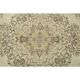 1970s Vintage Turkish Oushak Handmade Wool Cotton Beige Area Rug 186x306