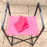 Paire de fauteuil pliant en aluminium et de fauteuil du Metteur-en-scène en fer