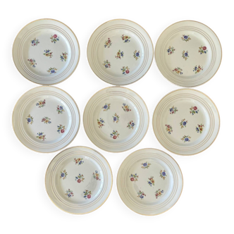 Set of 8 semi-porcelain Céranord France dinner plates, Versailles model