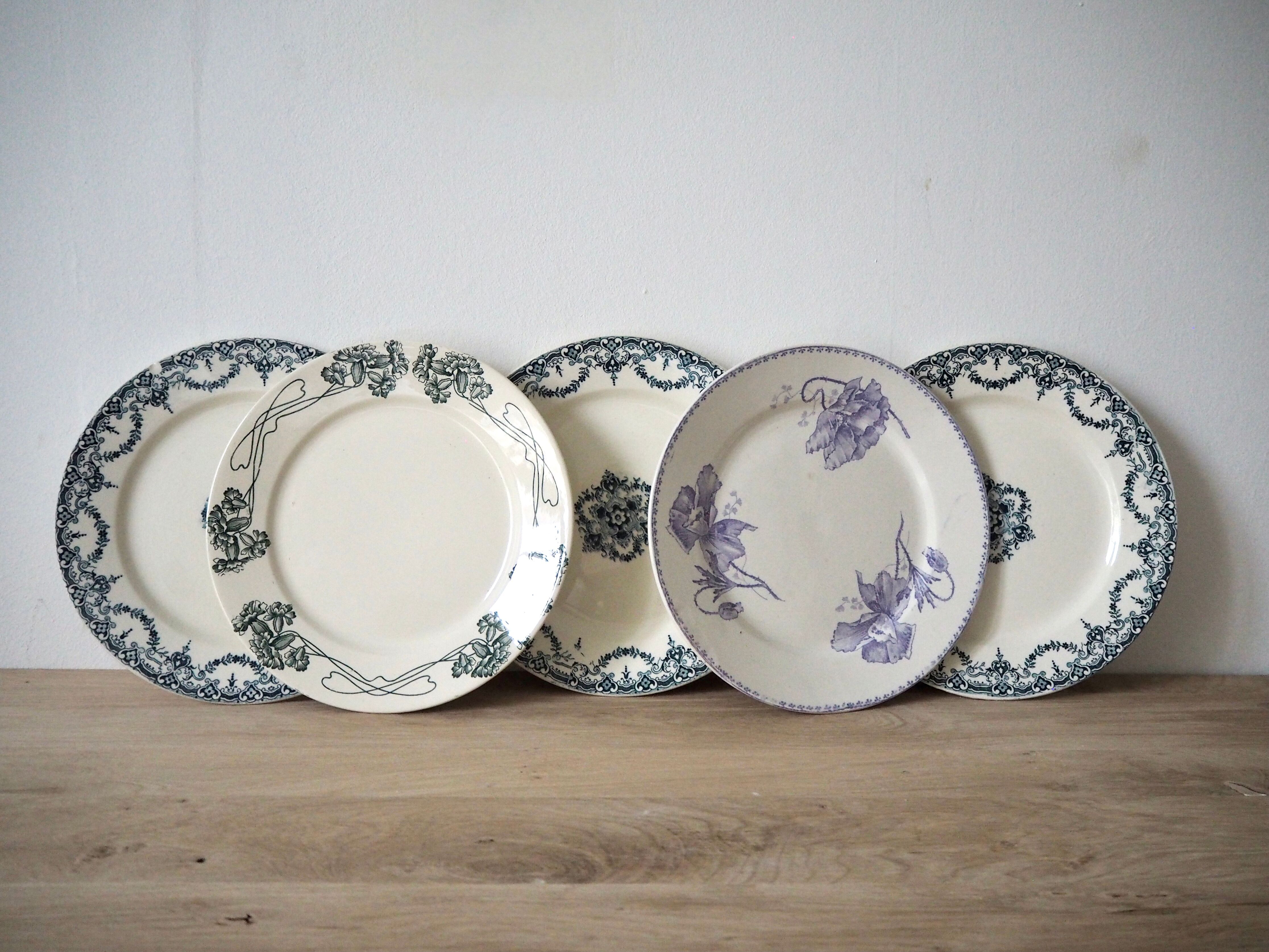 Set de 5 assiettes dépareillées Terre de Fer