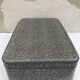 Old suitcase travel fibroc gray white trunk + vintage metal cove