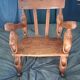 Chaise enfant en chêne sculpté. Ancien meuble breton