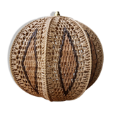 Tri-color rafia pendant vintage pattern year 70