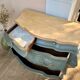 Renovated curved tomb chest of drawers in clay green and wood