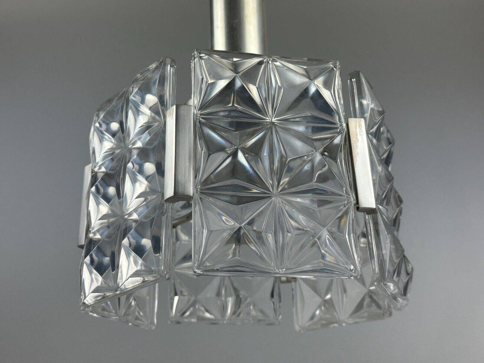 60s 70s ceiling lamp chandelier Hillebrand Leuchten Germany glass metal