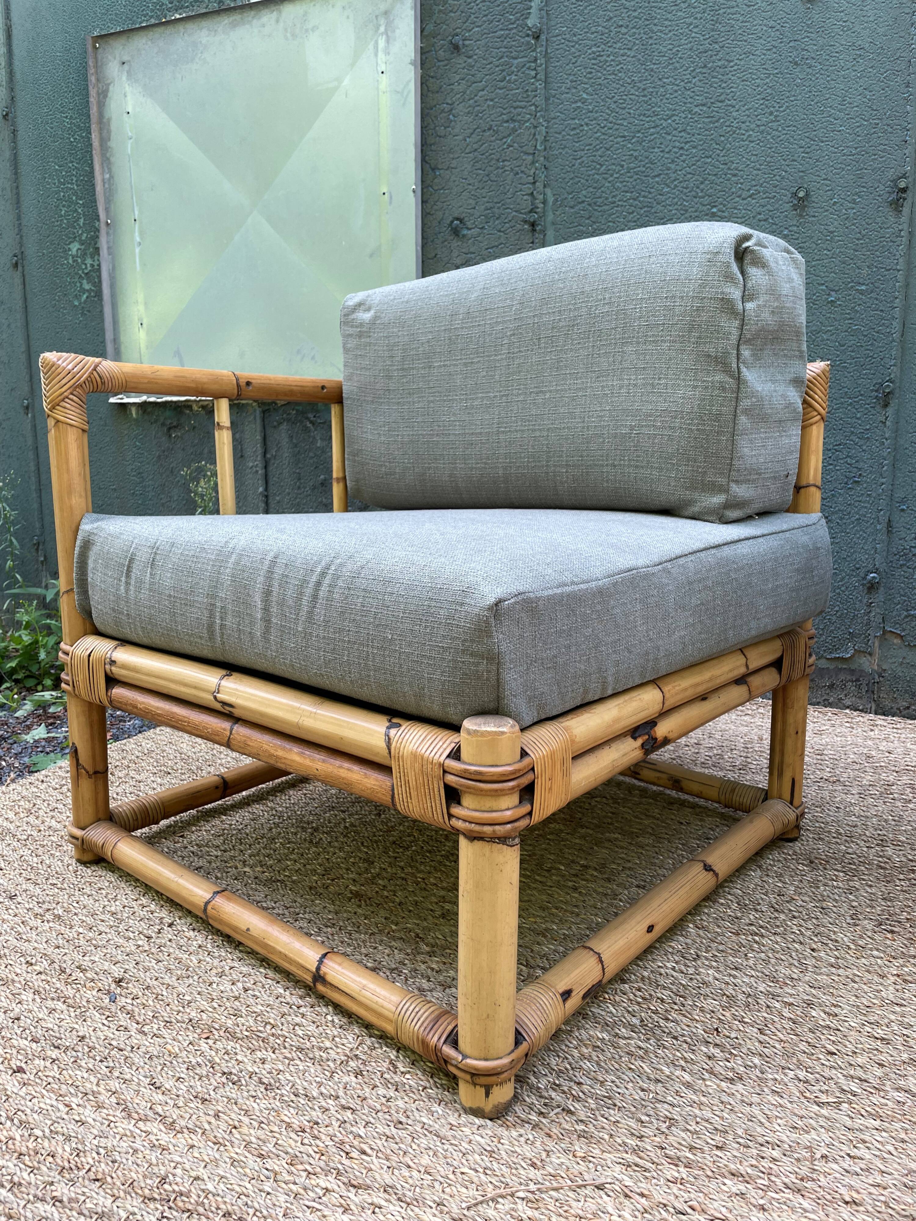 Paire de fauteuils en rotin vintage