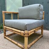 Paire de fauteuils en rotin vintage