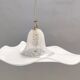 White Murano Glass Pendant Marked La Murrina, Italy, 1980s