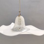 White Murano Glass Pendant Marked La Murrina, Italy, 1980s