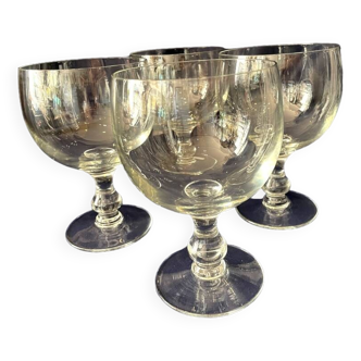 Set of 4 crystal red wine tasting glasses