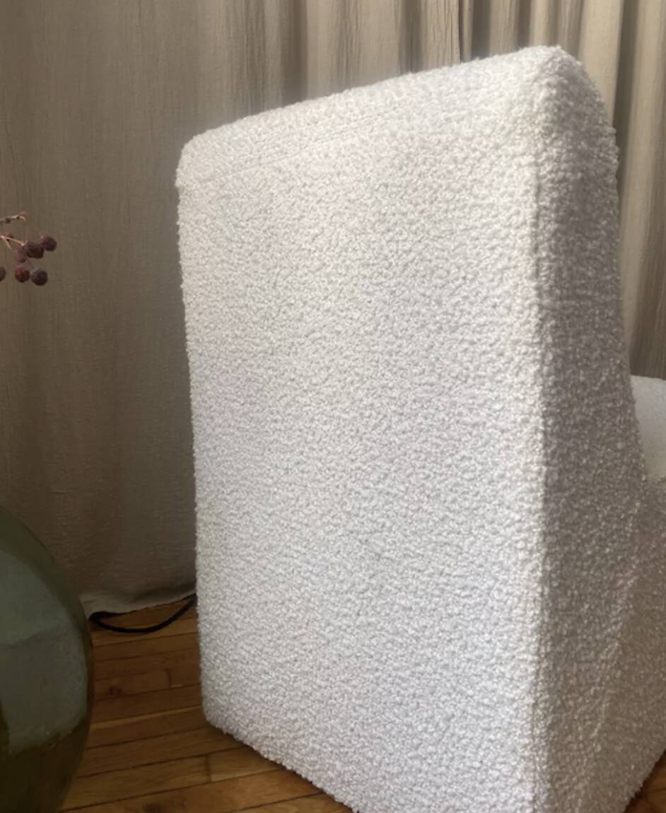 Boucle wool fireside chair