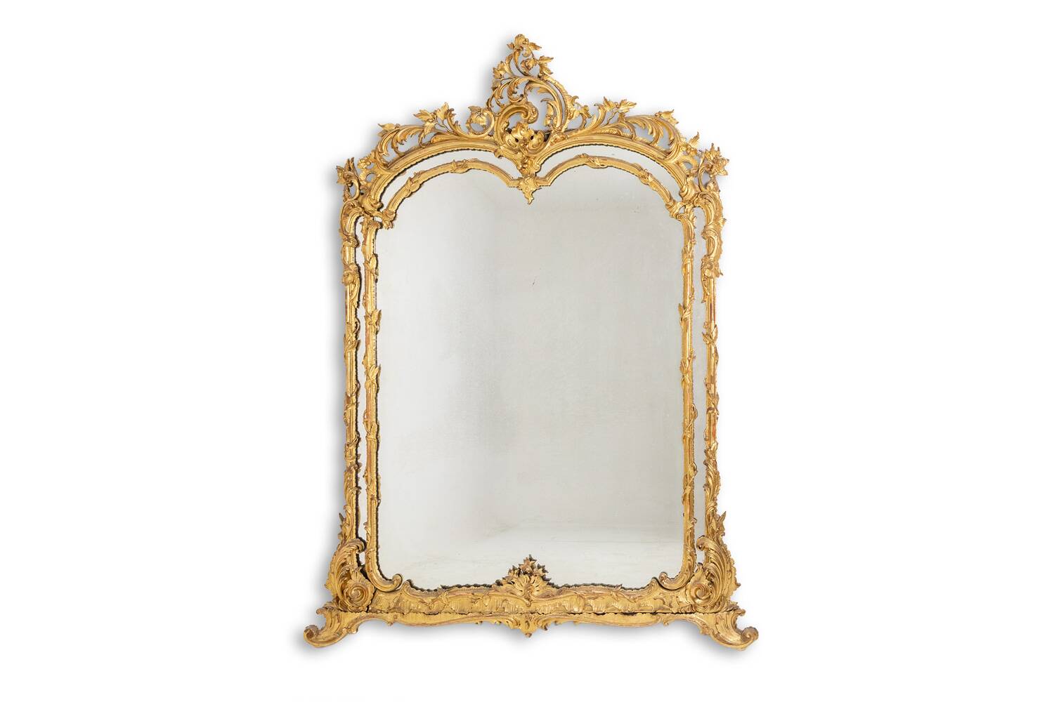 Louis XV style mirror with glazing beads. Napoleon III period, circa 1880.