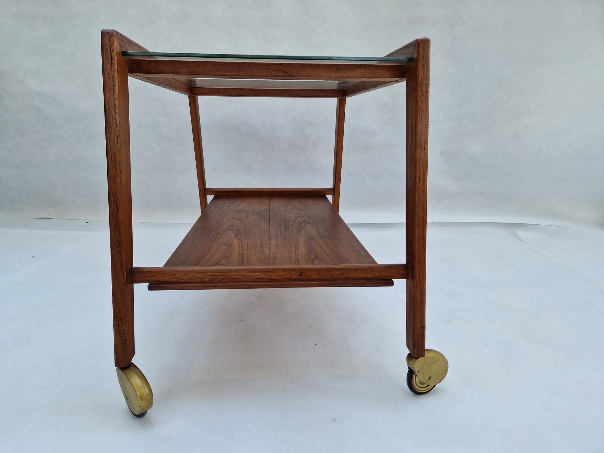 Table basse scandinave sur roulettes, 1960