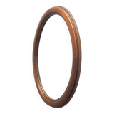 Oval mirror with wooden frame