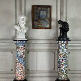 Pair of Columns Decorated with Fragments of Earthenware and Porcelain, Popular Art