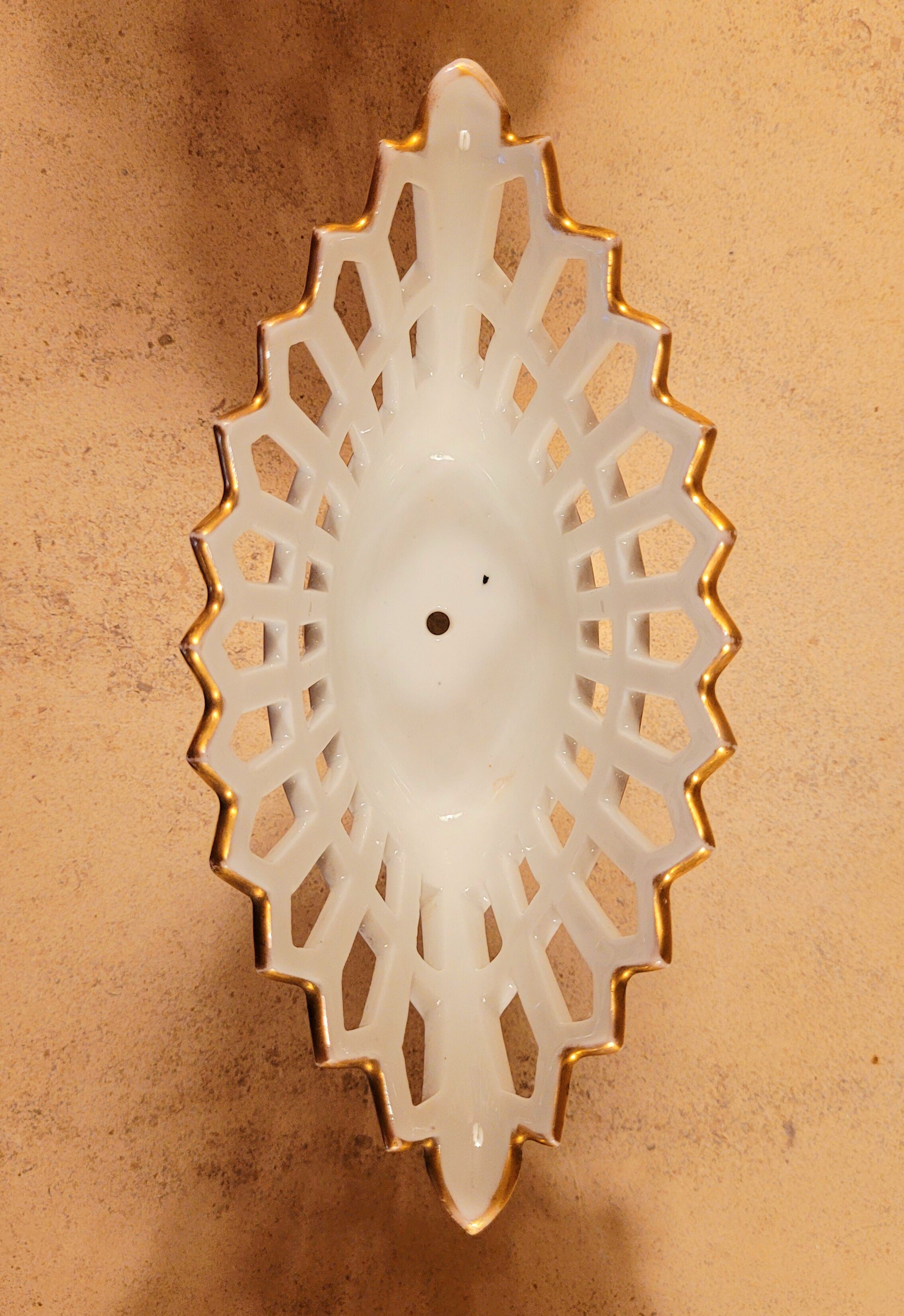Old golden cut in vintage faience nineteenth century