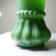 Large antique jade green opaline crystal vase, circa 1900-1930.