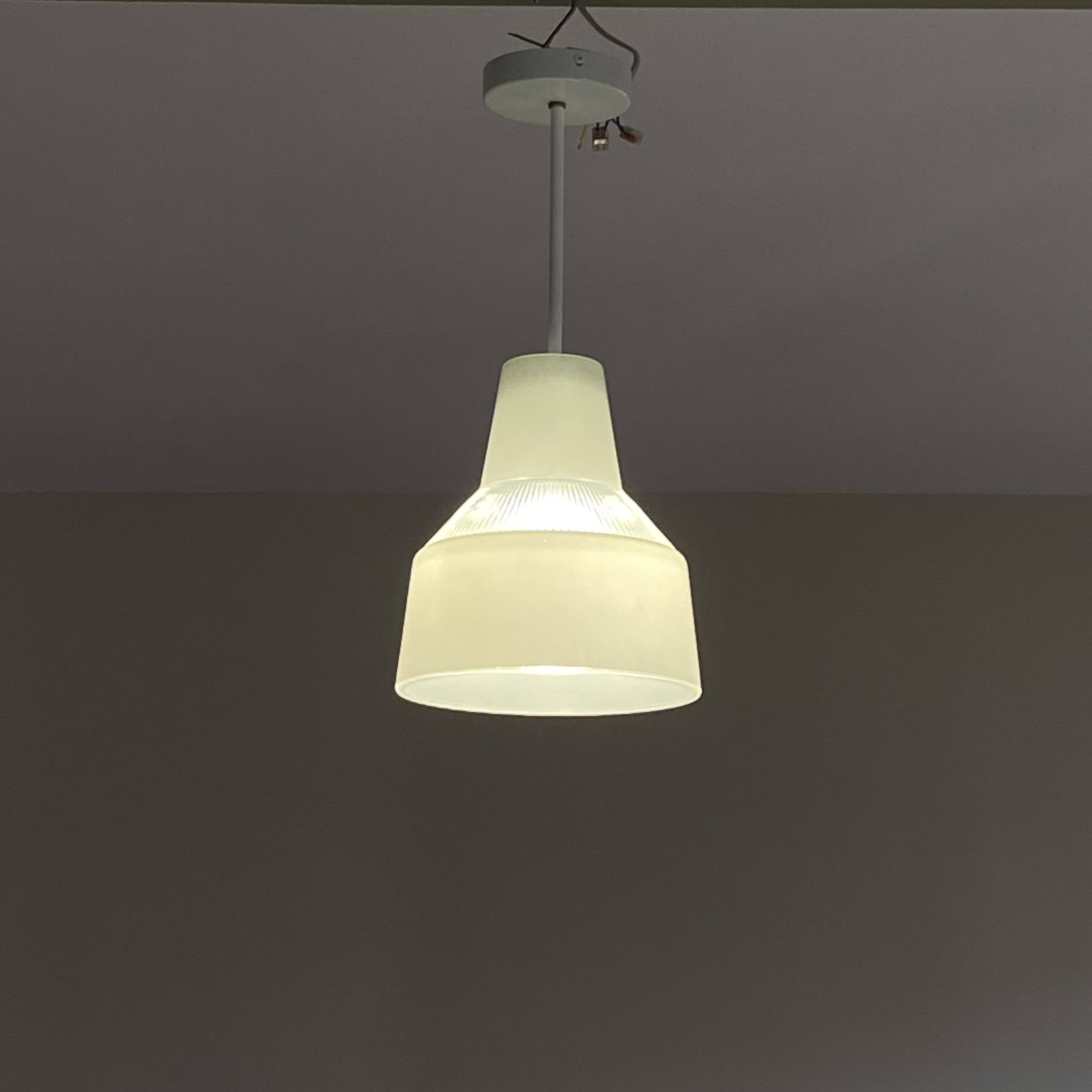 Antique holophane pendant light 1950 industrial decoration LAMP-7460