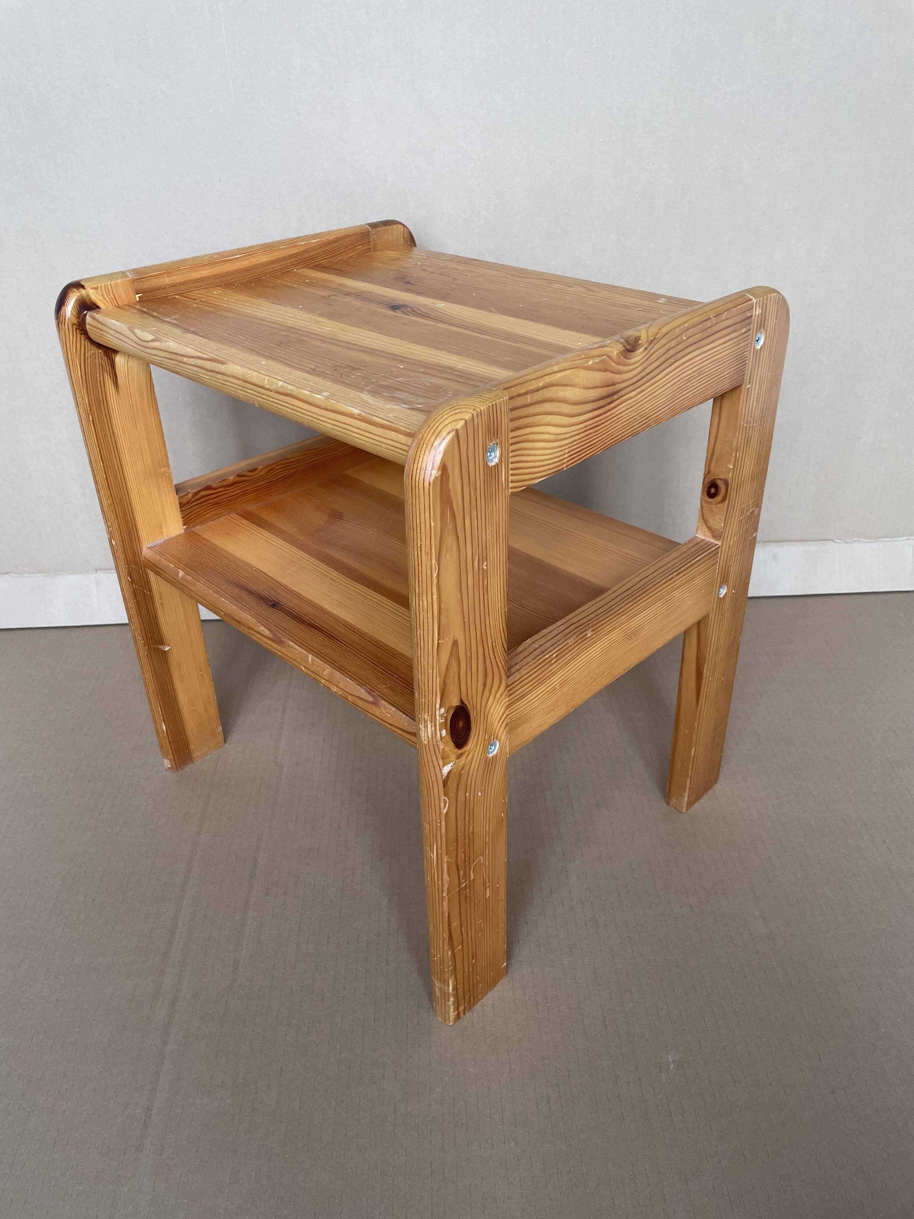 80s pine bedside table