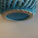 Turquoise woven ceramic cachepot, Italian work, 1960s