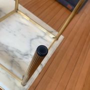 Authentic Hollywood Regency Side Table — Patinated Brass and Glass