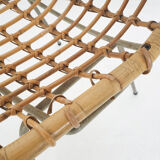 Vintage rattan and metal dining chair