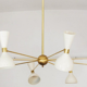Chandelier made of brass and painted white metal