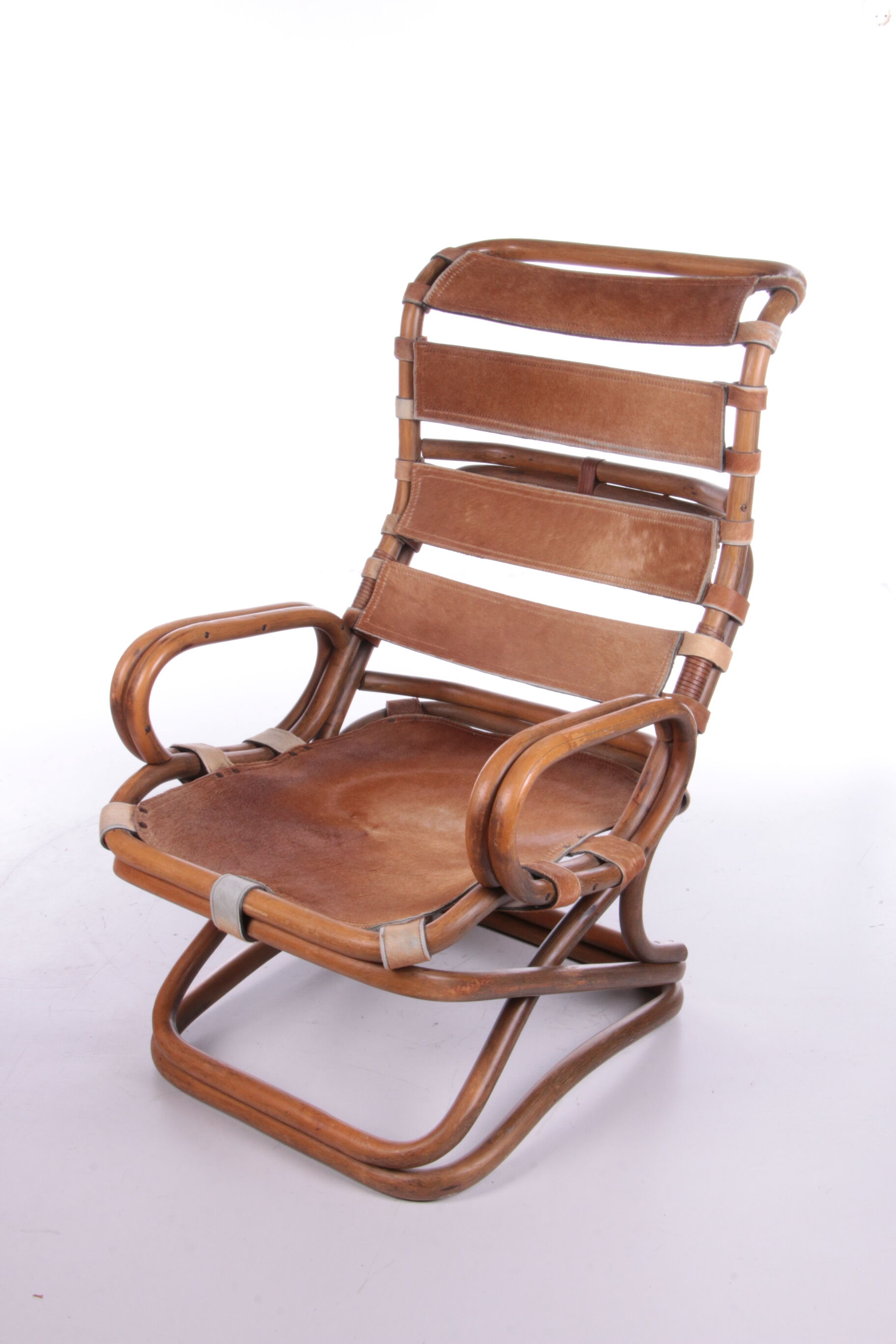 Tito Agnoli Relax chair made of Bamboo and leather, 1960