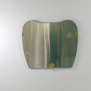 Scultpural Brass Hand Mid-Century Wall Mirror, Italy, 1950s