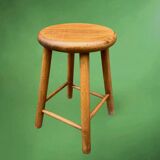 Vintage solid wood stool – 4 legs – Scandinavian style