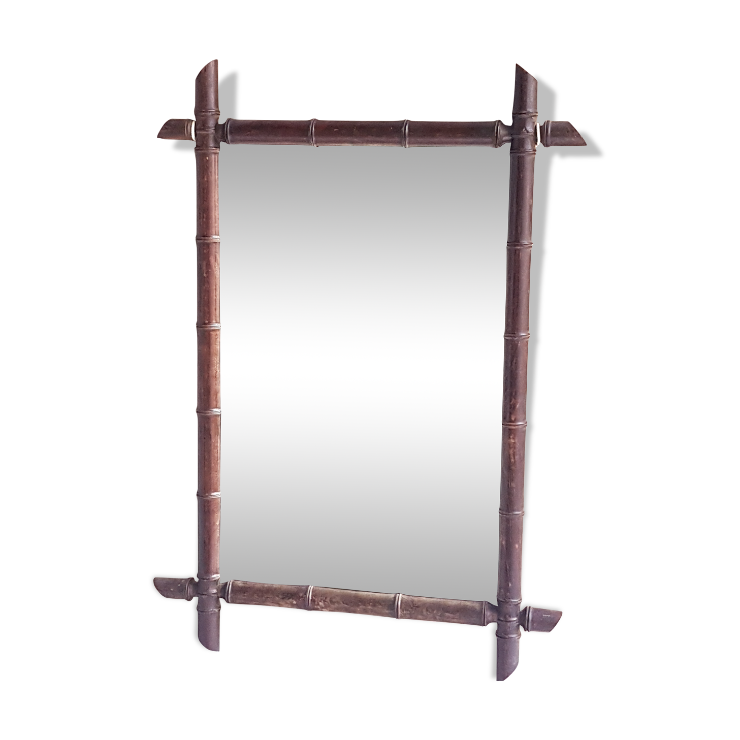 Ancient rattan mirror "78 x 54.5 cms"