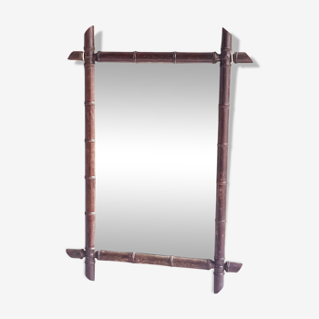 Ancient rattan mirror "78 x 54.5 cms"