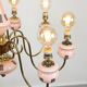 Mid-century brass and glass chandelier