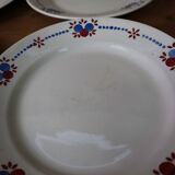 9 Assiettes plate anciennes VF Paris 'pommettes'