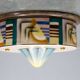 Art Deco Hand Painted Glass Flush Mount, 1920s