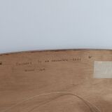 Grand miroir ovale vintage scandinave