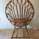 Rattan and wicker armchair 1950