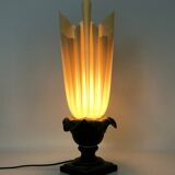 Georgia Jacob gold leaf Flaming Torch table lamp. France 70s