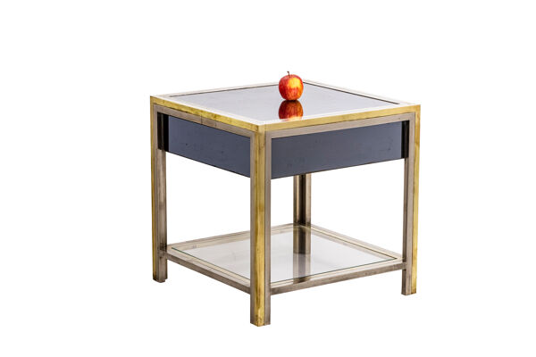 Paire de bouts de canapés en métal chromé, années 1970