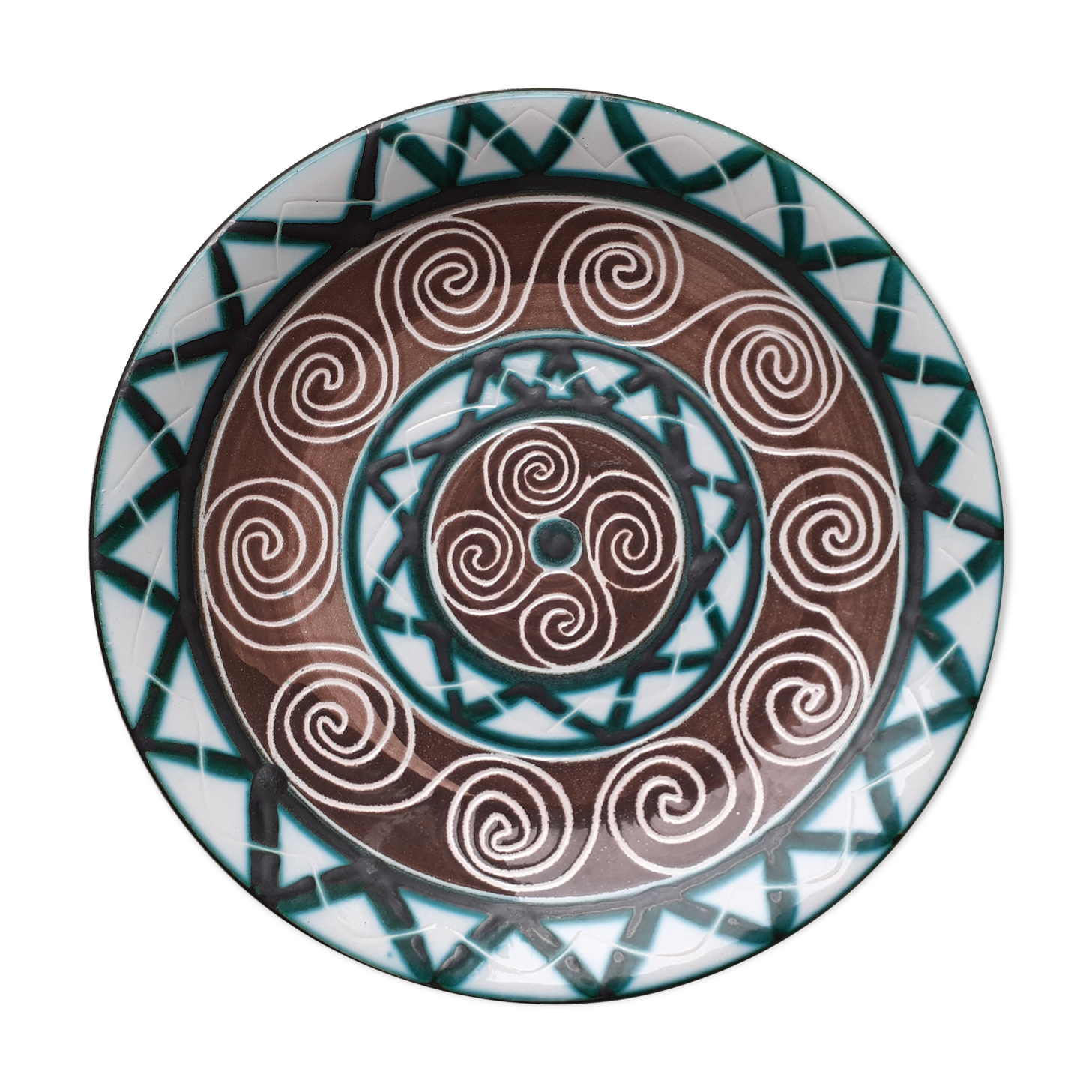 plate Robert Picault Vallauris 70s vintage