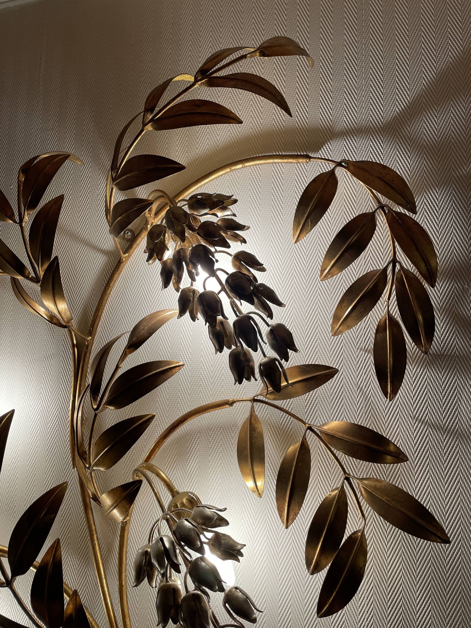 Pioggia D'Oro Wall Lamp in Gold Metal by Hans Kögl, Italy, 1970s